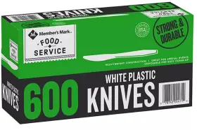 Members Mark 078742044712 White Plastic Knives Heavyweight 600 Ct