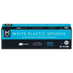 Members Mark 078742044972 Heavyweight White Plastic Spoons 600 Ct