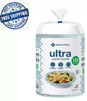 Oz.150 Members Mark 078742288383 Ultra Soup Salad Paper Bowls 20 Ct