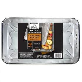 600572 Members Mark Aluminum Steam Table Lids Full Size 18 Count