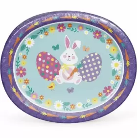 Members Mark 711181164343 Easter Oval Paper Plates 10 Inch X 12 50 Ct