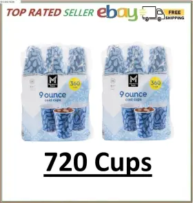 720cups Members Mark 2 Pack Printed Paper Bath Cold Cup 9 Oz 360 Ct Total 720
