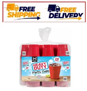 980244621 Members Mark Heavy-duty Red Cups 18 Oz. 240 Ct