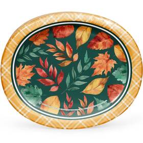 Members Mark 990007782 Fall Oval Paper Plates 10 Inch X 12 50 Count