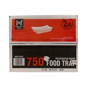 990375567 Members Mark 2lb. Poly-coated Paper Food Trays 750 Count Classic Red Plaid