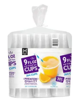 C609p5 Members Mark Mark- Clear Plastic Cups- 9 Oz. 264 Count