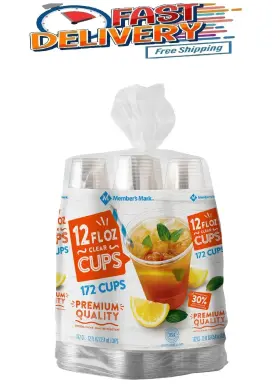 C612p3 Members Mark Clear Plastic Cups 12 Oz. 172 Ct