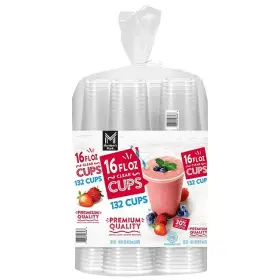 C616p3 Members Mark Clear Plastic Cups Party - 16 Oz. 132 Ct