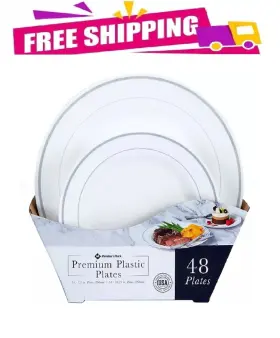 Ezmp48mm144 Members Mark Premium Plastic Heavyweight Plates Combo Pack 48 Ct