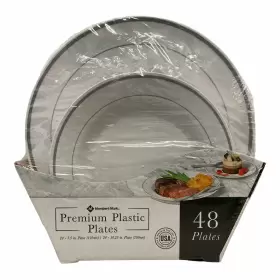 Ezmp48mmbx Members Mark Premium Heavyweight Plastic Combo Plates White 48 Count