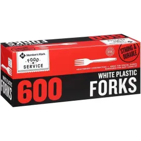 Fw600sam Members Mark White Plastic Forks Heavyweight 600 Ct. Great Price