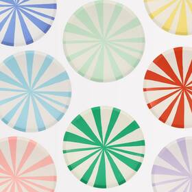 Meri Meri 1002928288 Mixed Stripe Side Plates - Big Multipack Pack Of 48