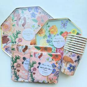 Meri Meri 201700 X Nathalie Lete Flora Fungi Garden Party Bundle Plates Napkins Cups
