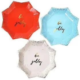 Meri 636997222967 Be Jolly Christmas Paper Dinner Plates