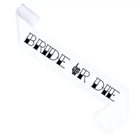 K-2270 Merrystorm Gothic Bride Or Die Sash Bacholorette Bachelorette Party Decorat