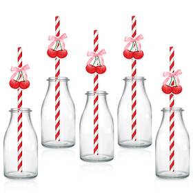 Merrystorm K-3203 30pcs Shes The Cherry On Top Paper Straws Staws Fruit One Size Red