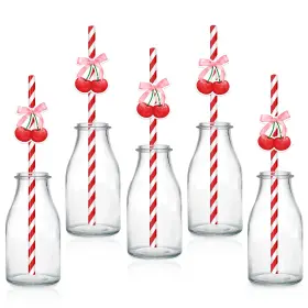 K-3203 Merrystorm 30pcs Shes The Cherry On Top Paper Straws Staws Fruit One Size Red