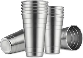 Dcb-24oz-sl-12 Meway Premium Stainless Steel Cups 24 Oz Pint Cup Tumbler 12 24oz Silver