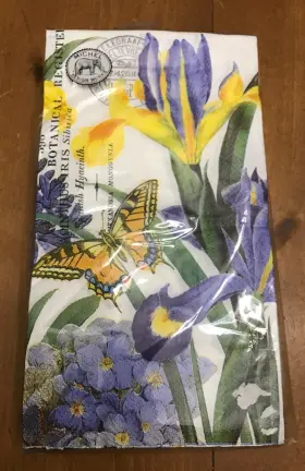 Michel Design Works 608666674407 Iris 16 Triple-ply Floral Paper Hostess Napkins