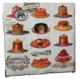 Nap102 Michel Design Works 20 Triple-ply Paper Cocktail Napkins Inch Desserts New