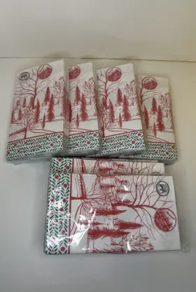Naph329 Michel Design Works Napkins Christmas Santas Eve Lot Of 8 Packs