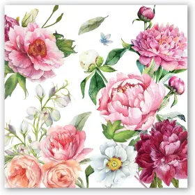 Napl375 Michel Design Works Soft Triple-ply Paper Luncheon Napkins Blush Peony Themed