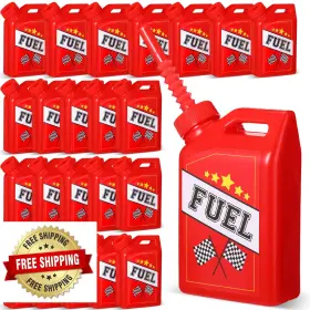 B0clrpq65w Mifoci 24-pack Race Car Fuel Can 11oz Drinking Cups And Straws - Kids Party Favors