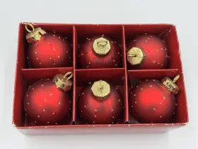 Sd105-904 Mikasa Classic Christmas Place Card Holder Set Of 6 Red Ornament