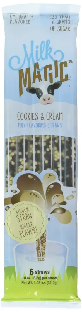 Milkmagic 745313338890 Milk Magic Favoring Straws - Cookies And Cream 3 Packs 6 Per