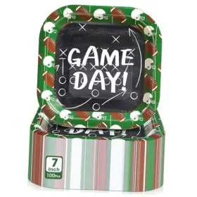 Tn-mimorou-2721 Mimorou 100 Pcs Football Dessert Plates Bulk 7 Inch Paper Plate Disposable