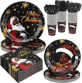 Tn-mimorou-3731 Mimorou 194 Pcs Black Santa Christmas Decorations African American