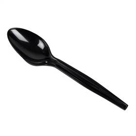 Mind Reader 313038121136 Black Disposable Plastic Spoon Utensils Refill For Cutdispbk-blk 100 Pcs