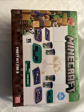 Minecraft 011179203963 Birthday Party Kits For 8 Guests 40 Pcs Total- Plates Napkins Cups