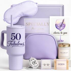 Mirasphere 50th-v1 50th Birthday Gifts For Women - 30oz Purple