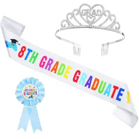 Jaf-misdary-1240 Misdary 2025 Graduation Party Supplies Kit 8th Crown And Sash Set Jaf-misdary-1240 Misdary 2025 Graduation Party Supplies Kit 8th Crown And Sash Set
