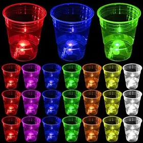 Mishunyus 711379109569 24 Pcs Glow Party Cups 16oz Plastic Cup Favors For Supplies Neon Part