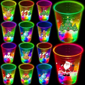 Fgsdb-ss-24-1 Mishunyus 24 Pcs Christmas Party Cups Glowing 16 Oz