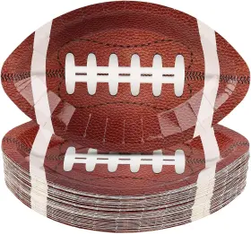 Yixing-50pc Misszone Avono 50pcs Football Party Paper Plates Disposable Shaped