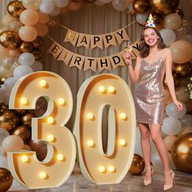 Mixifox B0fn7n922f 3ft Marquee Numbers 30 Large Light Up For 30th Birthday Decorati