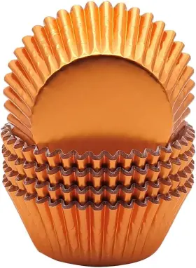 Cl01s1oa Mombake Standard Orange Foil Cupcake Liners Muffin Baking Cups For