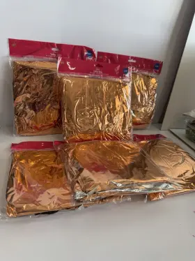 32-839968 Momentum Lot Of 6 Foil Table Skirts 29 Inch X 14ft Rose Gold Party Decoration Cover