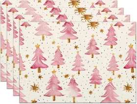 Mo-23christ-placemat-4 Moutina Christmas Placemats Set Of 4 12x18 Inch 12x18inch Pcs Pink