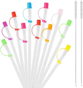546667 Mozeat Lens 1-410 24 Pack Bendable Straws With Straw Covers Cap 11 Inch One Size Random Color