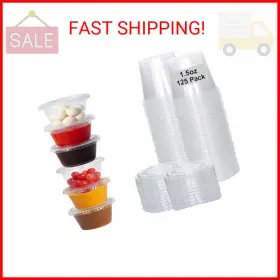 Mm9096852 Mr Miracle Plastic Portion Cups With Lids 125 Count - 1.5oz Translucent Jello Great