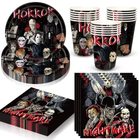 Msjehqi 729503923776 Halloween Decor Horror Movie Supplies Party Favors Tableware