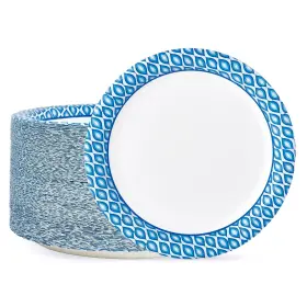 Muchii 797439943557 Paper Plates 10 Inch 150 Count Large Soak Proof Cut Blue Pape