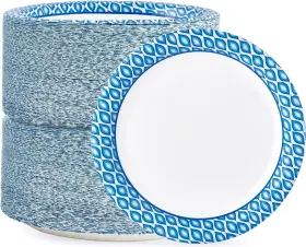 Mh-plate-8-300 Muchii 8.375 Inch Disposable Paper Plates 300 Count Soak And Cut Proof Printed
