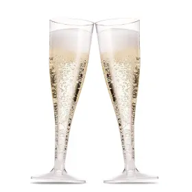 Munfix 810065460288 30 Pack Plastic Champagne Flutes - 5 Oz Disposable Clear Toasting Gla