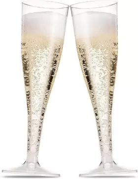 Mf5100c Munfix 100 Pack Plastic Champagne Flutes 5 Oz Clear Toasting Glasses Dis