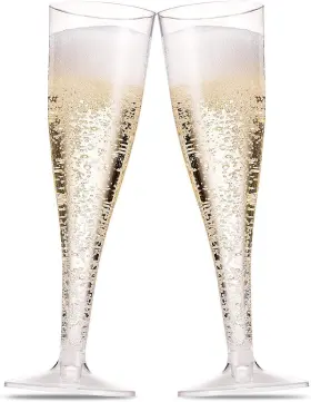 Mf550c Munfix 50 Plastic Champagne Flutes - 5 Oz Disposable Clear Glasses For Partie